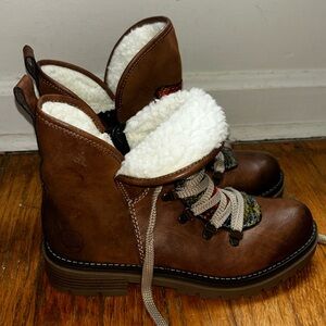 Rieker Brown Boots with Cream Lining